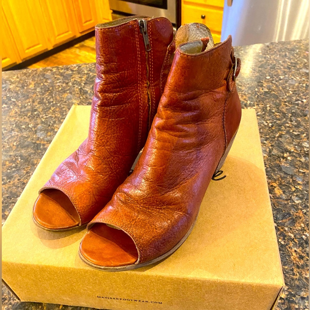 Open toe ankle boots